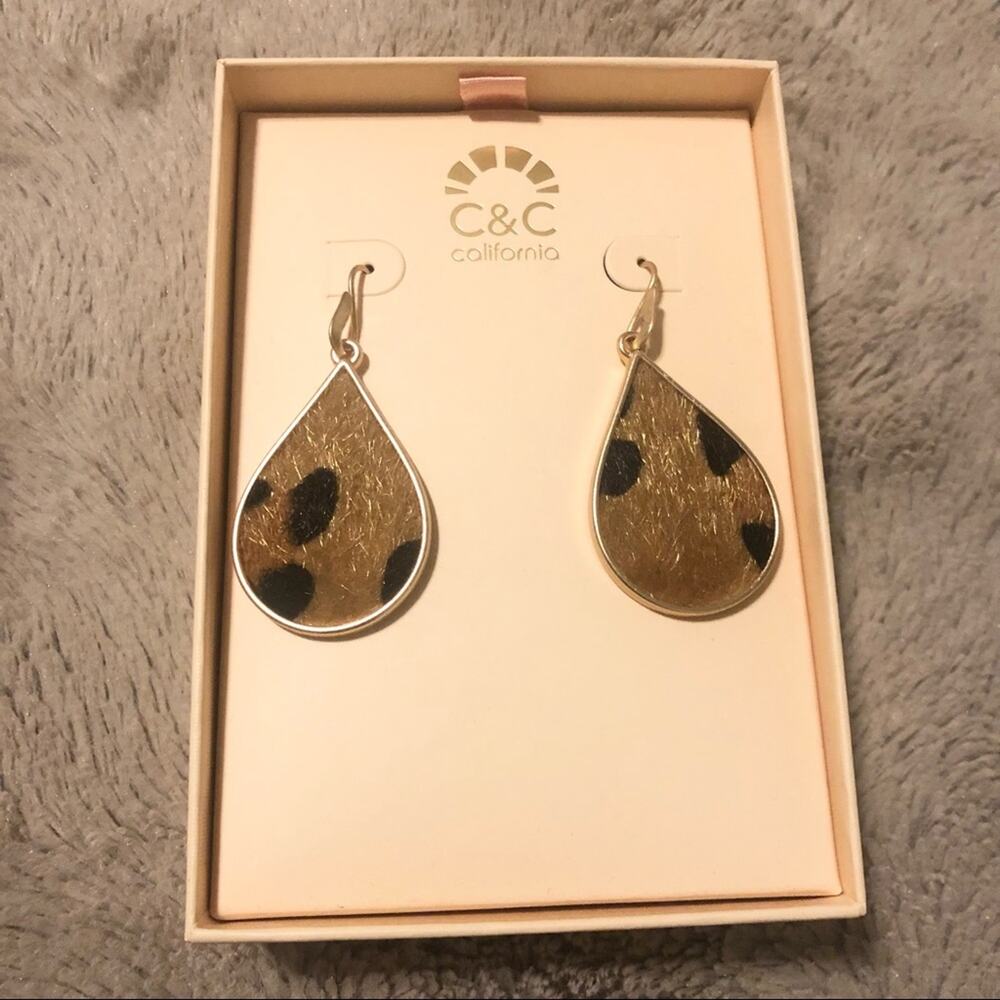 C&C California Leopard Pony Hair Earrings